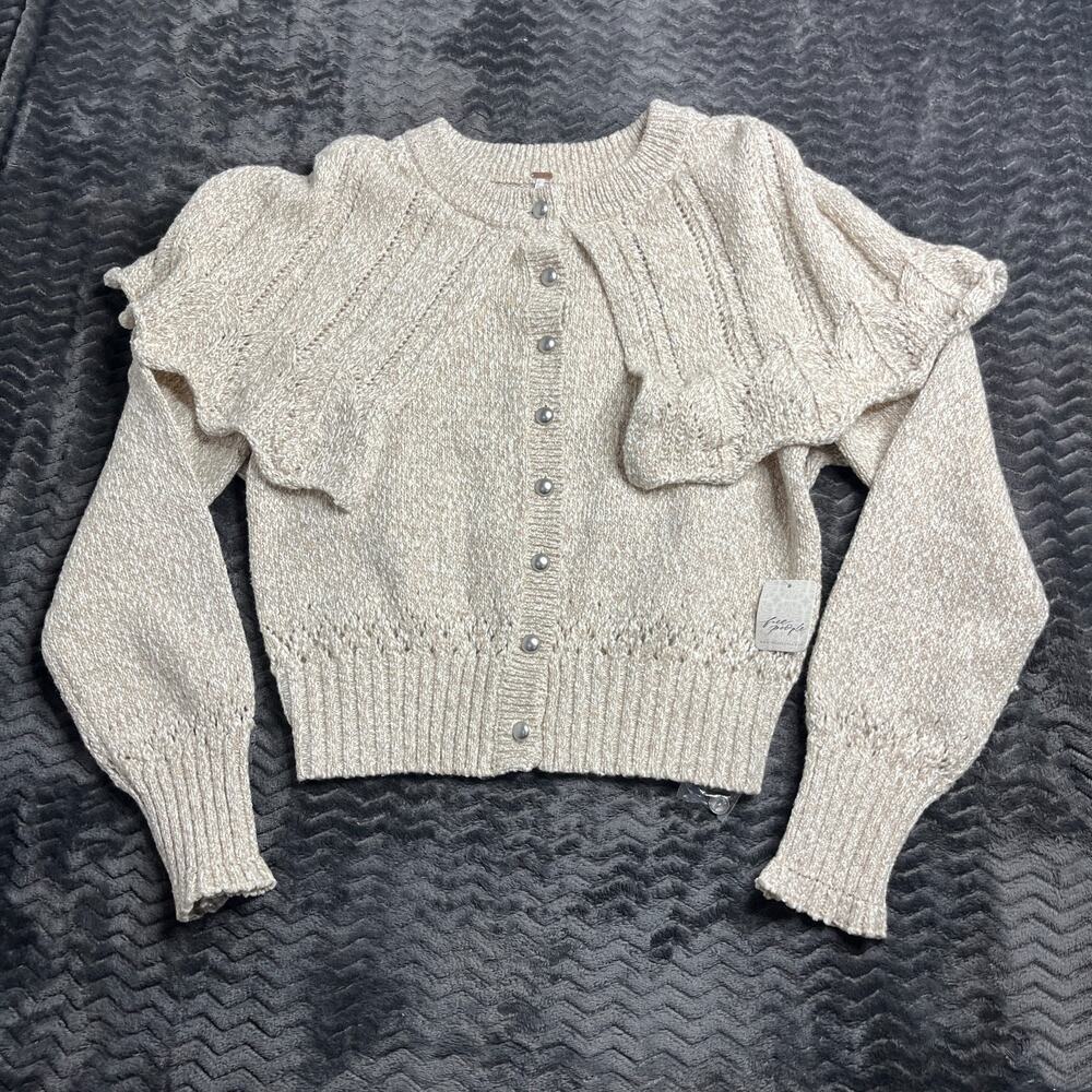 Free People Bali Cape May Sweater in Natural Combo Size Medium NWT